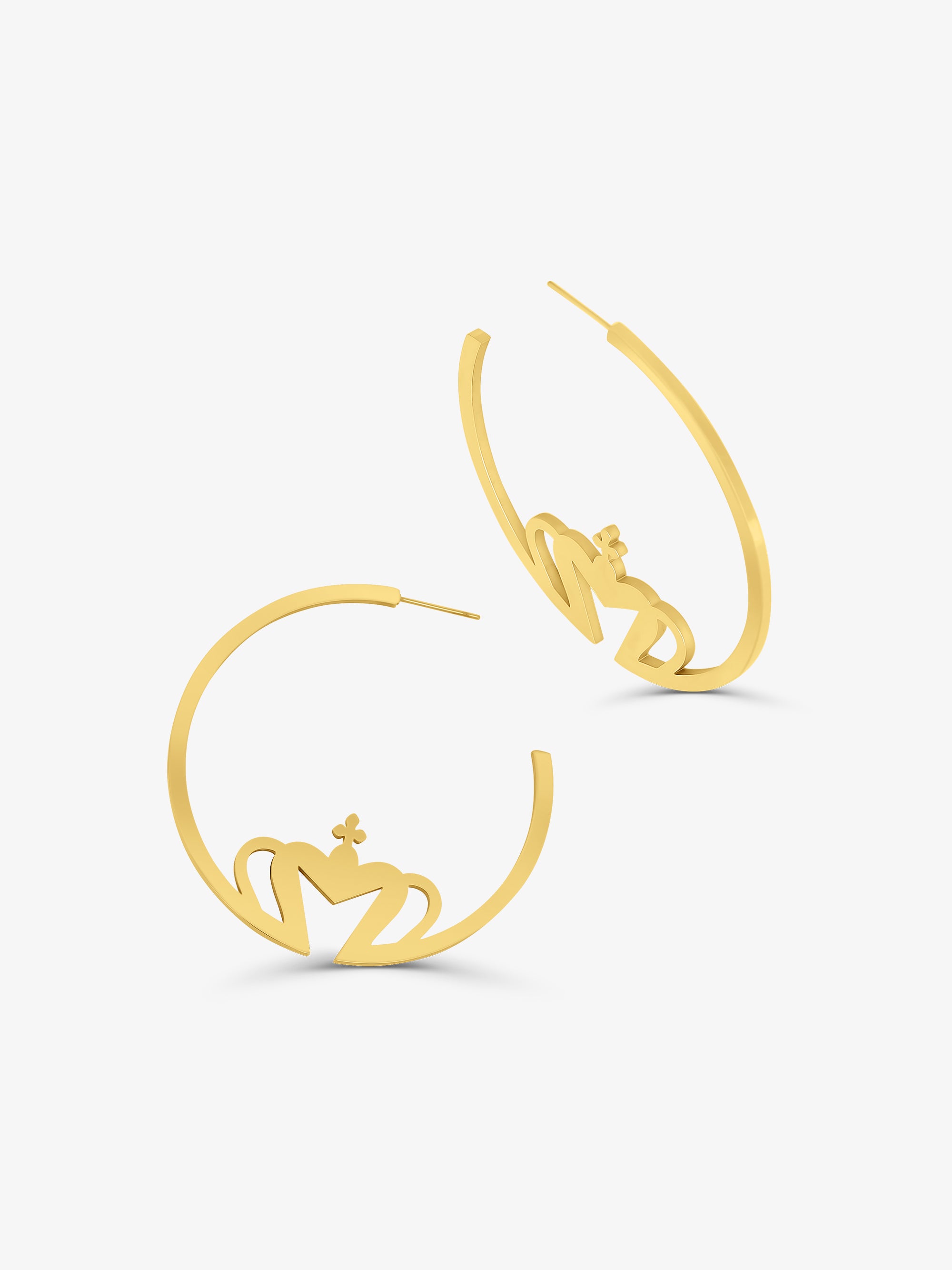 55mm Crown Hoop Earrings