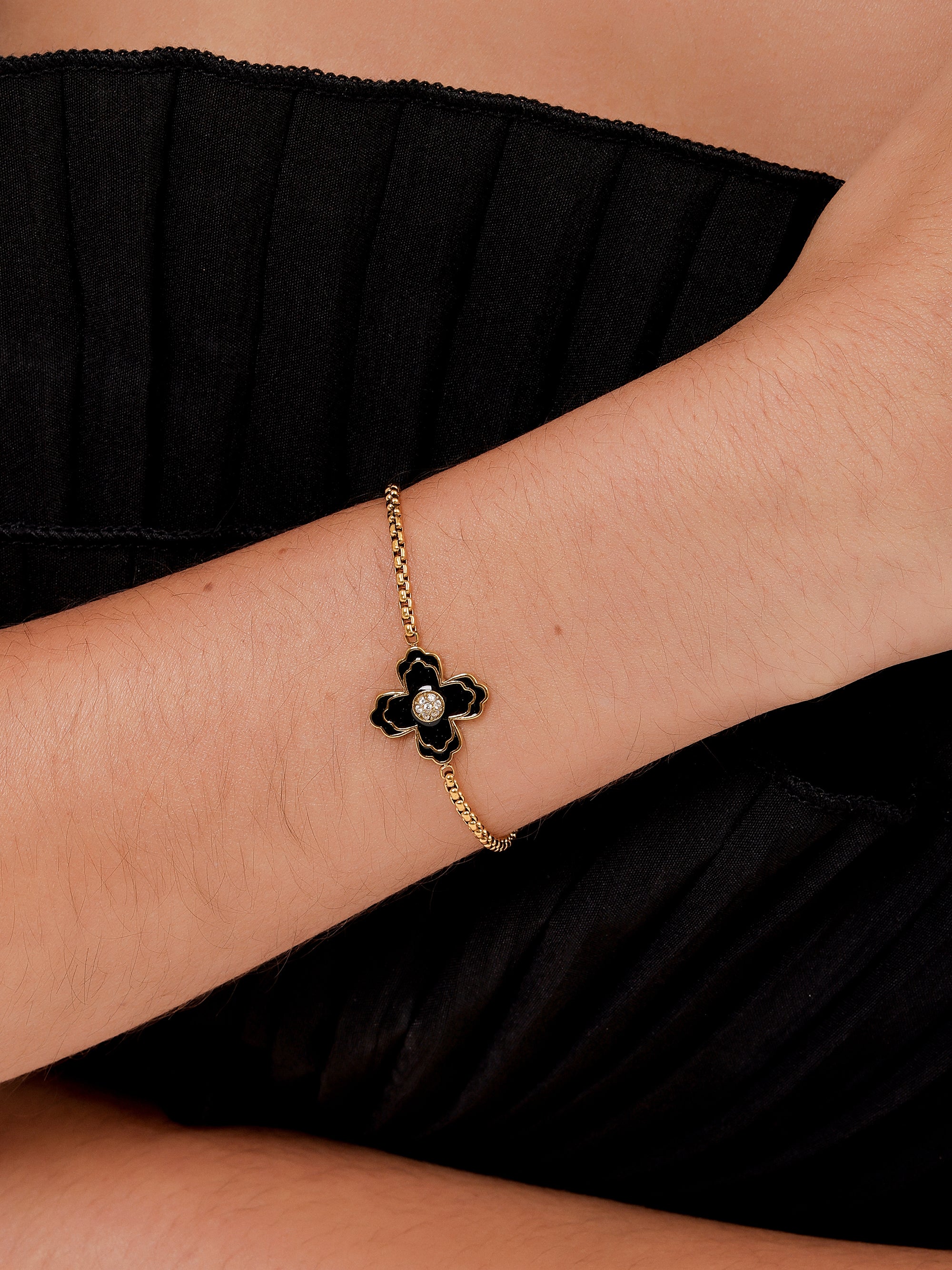 FIORE Black Enamel Bracelet