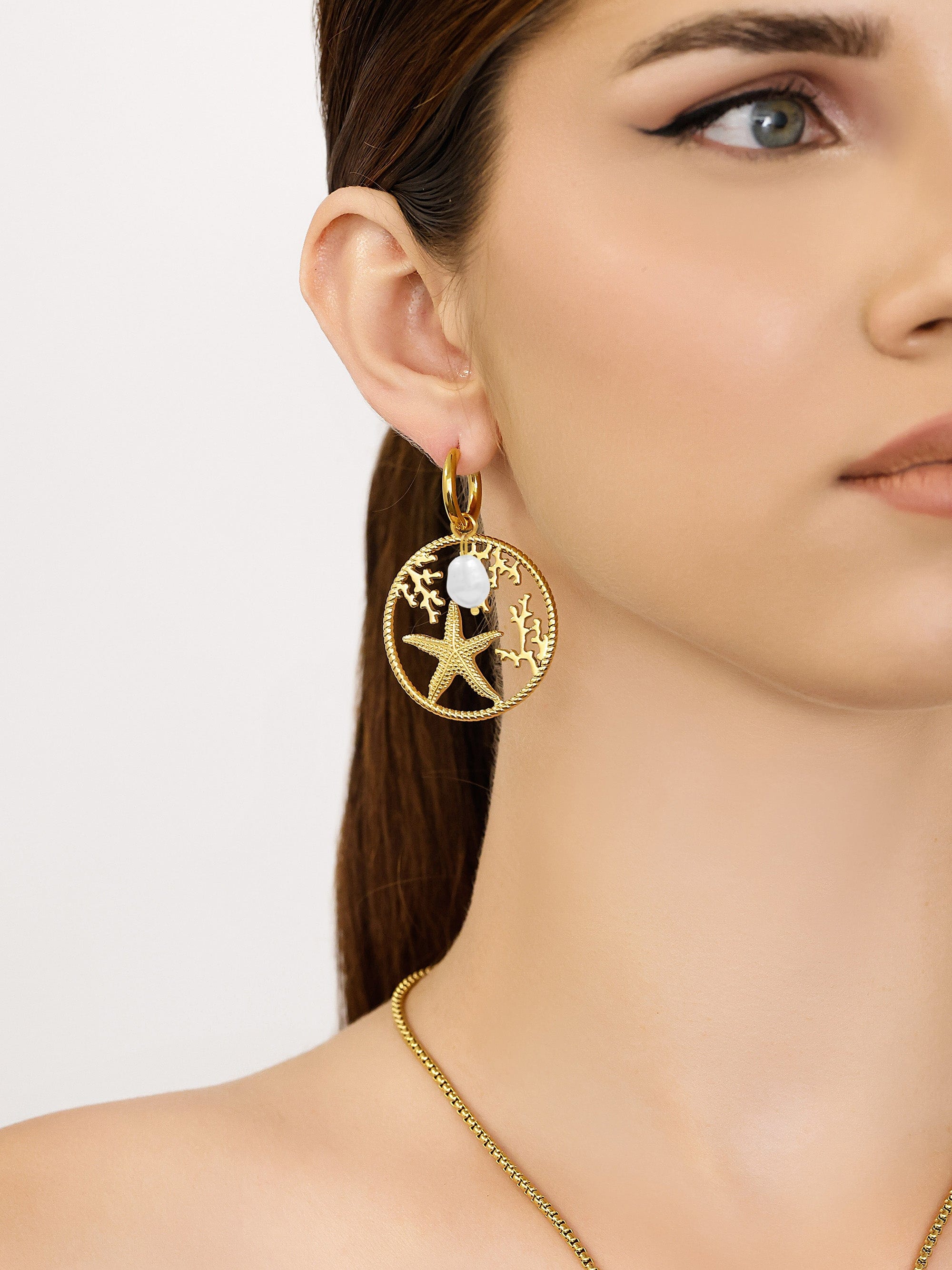 Louis Vuitton Pearl and Monogram Charm Hoops